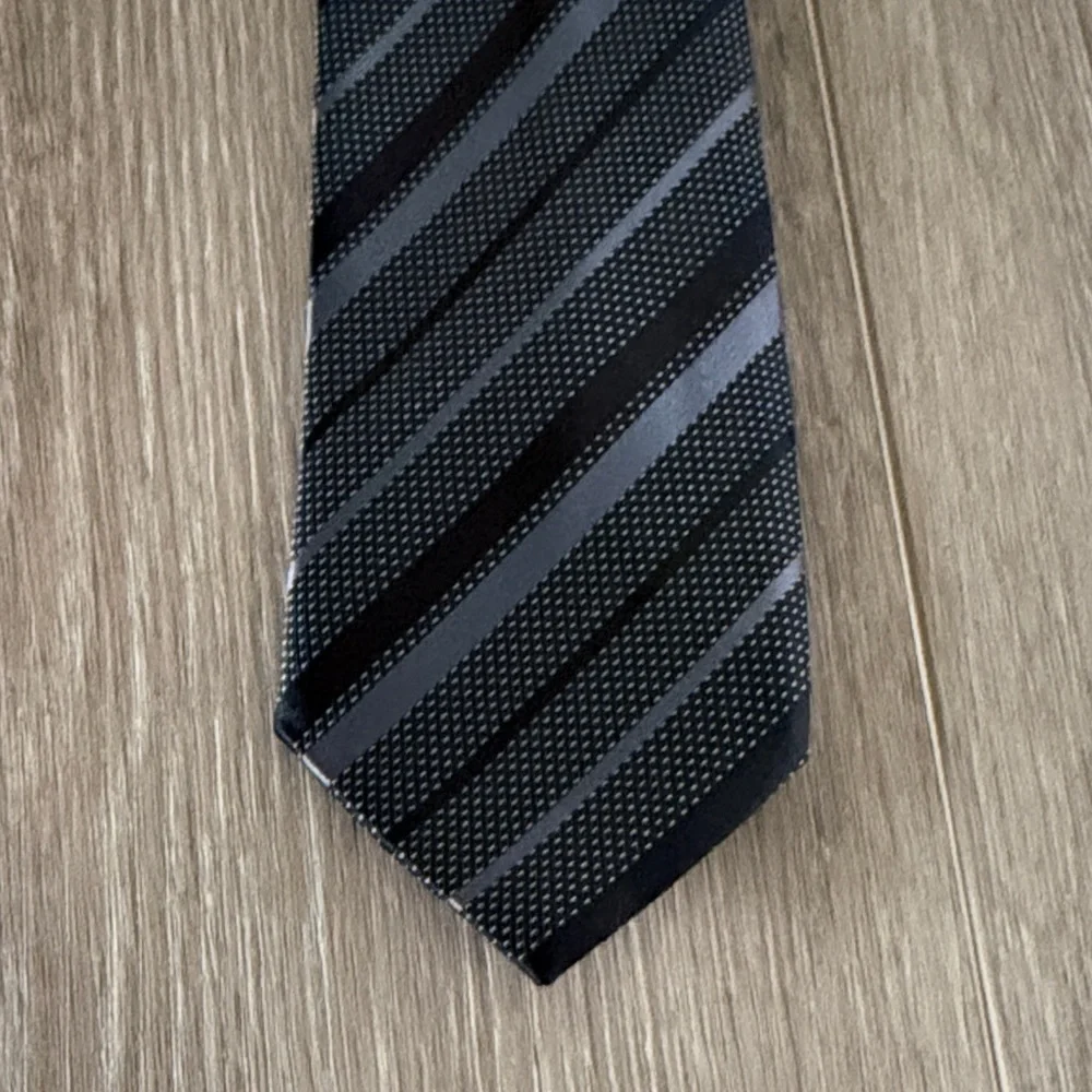 Place Classic Black and Gray Striped Tie